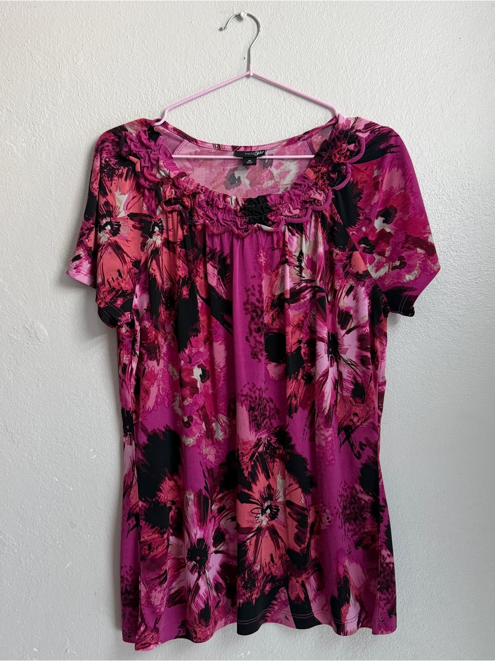 East 5th Pink Floral Short-Sleeve Blouse